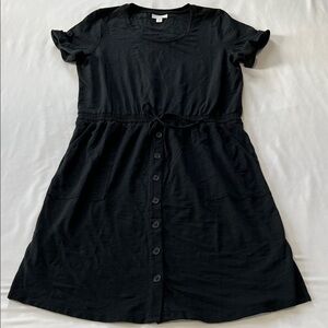 J Jill Black T-Shirt Dress w/ Elastic Tie Waist